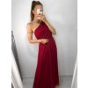 Šaty dlouhé elegantní společenské bez rukávu dámské Ariel (S/M ONE SIZE) ITALSKÁ MÓDA IMPSH223623/DUR (Velikost S/M/L, Barva vínová)