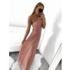 Šaty dlouhé elegantní společenské bez rukávu dámské Ariel (S/M ONE SIZE) ITALSKÁ MÓDA IMPSH223623/DUR (Velikost S/M/L, Barva vínová)
