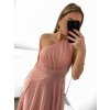 Šaty dlouhé elegantní společenské bez rukávu dámské Ariel (S/M ONE SIZE) ITALSKÁ MÓDA IMPSH223623/DUR (Velikost S/M/L, Barva vínová)