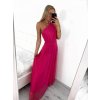 Šaty dlouhé elegantní společenské bez rukávu dámské Ariel (S/M ONE SIZE) ITALSKÁ MÓDA IMPSH223623/DUR (Velikost S/M/L, Barva vínová)