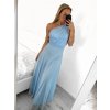 Šaty dlouhé elegantní společenské bez rukávu dámské Ariel (S/M ONE SIZE) ITALSKÁ MÓDA IMPSH223623/DUR (Velikost S/M/L, Barva vínová)