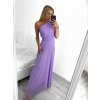 Šaty dlouhé elegantní společenské bez rukávu dámské Ariel (S/M ONE SIZE) ITALSKÁ MÓDA IMPSH223623/DUR (Velikost S/M/L, Barva vínová)