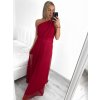 Šaty dlouhé elegantní společenské bez rukávu dámské Ariel (S/M ONE SIZE) ITALSKÁ MÓDA IMPSH223623/DUR (Velikost S/M/L, Barva vínová)