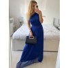 Šaty dlouhé elegantní společenské bez rukávu dámské Ariel (S/M ONE SIZE) ITALSKÁ MÓDA IMPSH223623/DUR (Velikost S/M/L, Barva vínová)