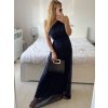 Šaty dlouhé elegantní společenské bez rukávu dámské Ariel (S/M ONE SIZE) ITALSKÁ MÓDA IMPSH223623/DUR (Velikost S/M/L, Barva vínová)