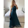Šaty dlouhé elegantní společenské bez rukávu dámské Ariel (S/M ONE SIZE) ITALSKÁ MÓDA IMPSH223623/DUR (Velikost S/M/L, Barva vínová)