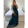 Šaty dlouhé elegantní společenské bez rukávu dámské Ariel (S/M ONE SIZE) ITALSKÁ MÓDA IMPSH223623/DUR (Velikost S/M/L, Barva vínová)
