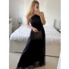 Šaty dlouhé elegantní společenské bez rukávu dámské Ariel (S/M ONE SIZE) ITALSKÁ MÓDA IMPSH223623/DUR (Velikost S/M/L, Barva vínová)