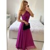 Šaty dlouhé elegantní společenské bez rukávu dámské Ariel (S/M ONE SIZE) ITALSKÁ MÓDA IMPSH223623/DUR (Velikost S/M/L, Barva vínová)