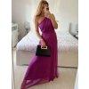 Šaty dlouhé elegantní společenské bez rukávu dámské Ariel (S/M ONE SIZE) ITALSKÁ MÓDA IMPSH223623/DUR (Velikost S/M/L, Barva vínová)
