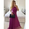 Šaty dlouhé elegantní společenské bez rukávu dámské Ariel (S/M ONE SIZE) ITALSKÁ MÓDA IMPSH223623/DUR (Velikost S/M/L, Barva vínová)