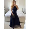 Šaty dlouhé elegantní společenské bez rukávu dámské Ariel (S/M ONE SIZE) ITALSKÁ MÓDA IMPSH223623/DUR (Velikost S/M/L, Barva vínová)