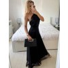 Šaty dlouhé elegantní společenské bez rukávu dámské Ariel (S/M ONE SIZE) ITALSKÁ MÓDA IMPSH223623/DUR (Velikost S/M/L, Barva vínová)