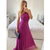 Šaty dlouhé elegantní společenské bez rukávu dámské Ariel (S/M ONE SIZE) ITALSKÁ MÓDA IMPSH223623/DUR (Velikost S/M/L, Barva vínová)