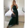 Šaty dlouhé elegantní společenské bez rukávu dámské Ariel (S/M ONE SIZE) ITALSKÁ MÓDA IMPSH223623/DUR (Velikost S/M/L, Barva vínová)