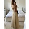 Šaty dlouhé elegantní společenské bez rukávu dámské Ariel (S/M ONE SIZE) ITALSKÁ MÓDA IMPSH223623/DUR (Velikost S/M/L, Barva vínová)
