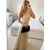 Šaty dlouhé elegantní společenské bez rukávu dámské Ariel (S/M ONE SIZE) ITALSKÁ MÓDA IMPSH223623/DUR (Velikost S/M/L, Barva vínová)
