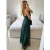 Šaty dlouhé elegantní společenské bez rukávu dámské Ariel (S/M ONE SIZE) ITALSKÁ MÓDA IMPSH223623/DUR (Velikost S/M/L, Barva vínová)