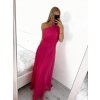 Šaty dlouhé elegantní společenské bez rukávu dámské Ariel (S/M ONE SIZE) ITALSKÁ MÓDA IMPSH223623/DUR (Velikost S/M/L, Barva vínová)