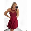 Šaty společenské krátké bez rukávu dámské (S/M ONE SIZE) ITALSKÁ MÓDA IMHMS23139/DU (Velikost S/M/L, Barva béžová krémová)