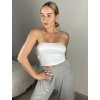 Croptop bez rukávu dámský (S/M ONE SIZE) ITALSKÁ MÓDA IMPMD242765/DUR (Velikost S/M/L, Barva bílá)