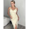 Šaty elegantní společenské dlouhé na ramínka dámské Melania (XS/S/M/L ONE SIZE) ITALSKÁ MÓDA IM322130/DR (Velikost S/M/L, Barva bílá)