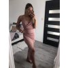Šaty elegantní společenské dlouhé na ramínka dámské Melania (XS/S/M/L ONE SIZE) ITALSKÁ MÓDA IM322130/DR (Velikost S/M/L, Barva bílá)