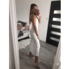 Šaty elegantní společenské dlouhé na ramínka dámské Melania (XS/S/M/L ONE SIZE) ITALSKÁ MÓDA IM322130/DR (Velikost S/M/L, Barva bílá)