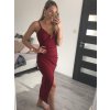 Šaty elegantní společenské dlouhé na ramínka dámské Melania (XS/S/M/L ONE SIZE) ITALSKÁ MÓDA IM322130/DR (Velikost S/M/L, Barva bílá)