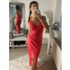 Šaty elegantní společenské dlouhé na ramínka dámské Melania (XS/S/M/L ONE SIZE) ITALSKÁ MÓDA IM322130/DR (Velikost S/M/L, Barva bílá)
