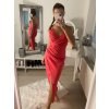 Šaty elegantní společenské dlouhé na ramínka dámské Melania (XS/S/M/L ONE SIZE) ITALSKÁ MÓDA IM322130/DR (Velikost S/M/L, Barva bílá)
