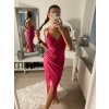 Šaty elegantní společenské dlouhé na ramínka dámské Melania (XS/S/M/L ONE SIZE) ITALSKÁ MÓDA IM322130/DR (Velikost S/M/L, Barva bílá)