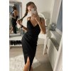Šaty elegantní společenské dlouhé na ramínka dámské Melania (XS/S/M/L ONE SIZE) ITALSKÁ MÓDA IM322130/DR (Velikost S/M/L, Barva bílá)