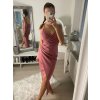 Šaty elegantní společenské dlouhé na ramínka dámské Melania (XS/S/M/L ONE SIZE) ITALSKÁ MÓDA IM322130/DR (Velikost S/M/L, Barva bílá)