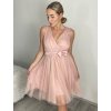 Šaty společenské elegantní krátké bez rukávů tilové dámské NIkol (S/M ONE SIZE) ITALSKá MóDA IMM22305/DR