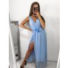 Šaty společenské plesové dlouhé bez rukávu dámské Alex (S/M ONE SIZE) ITALSKÁ MÓDA IMM23FL4454/DU (Velikost S/M/L, Barva růžová světlá)