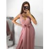 Šaty společenské plesové dlouhé bez rukávu dámské Alex (S/M ONE SIZE) ITALSKÁ MÓDA IMM23FL4454/DU (Velikost S/M/L, Barva růžová světlá)