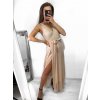 Šaty společenské plesové dlouhé bez rukávu dámské Alex (S/M ONE SIZE) ITALSKÁ MÓDA IMM23FL4454/DU (Velikost S/M/L, Barva růžová světlá)