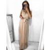 Šaty společenské plesové dlouhé bez rukávu dámské Alex (S/M ONE SIZE) ITALSKÁ MÓDA IMM23FL4454/DU (Velikost S/M/L, Barva růžová světlá)