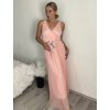 Šaty společenské plesové dlouhé bez rukávu dámské Alex (S/M ONE SIZE) ITALSKÁ MÓDA IMM23FL4454/DU (Velikost S/M/L, Barva růžová světlá)