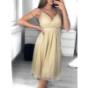 Šaty společenské elegantní letní na ramínka dámské Bianca (S/M ONE SIZE) ITALSKÁ MÓDA IMPSH222053A/DU (Velikost S/M/L, Barva béžová)