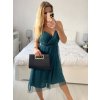 Šaty společenské elegantní letní na ramínka dámské Bianca (S/M ONE SIZE) ITALSKÁ MÓDA IMPSH222053A/DU (Velikost S/M/L, Barva béžová)