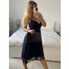 Šaty společenské elegantní letní na ramínka dámské Bianca (S/M ONE SIZE) ITALSKÁ MÓDA IMPSH222053A/DU (Velikost S/M/L, Barva béžová)