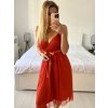 Šaty společenské elegantní letní na ramínka dámské Bianca (S/M ONE SIZE) ITALSKÁ MÓDA IMPSH222053A/DU (Velikost S/M/L, Barva béžová)