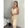 Šaty společenské elegantní letní na ramínka dámské Bianca (S/M ONE SIZE) ITALSKÁ MÓDA IMPSH222053A/DU (Velikost S/M/L, Barva béžová)