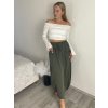 Sukně dlouhá s kapsami dámská PALOMA (S/M/L ONE SIZE) ITALSKÁ MÓDA IMD25054/DUR (Velikost S/M/L, Barva béžová)