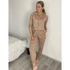 Souprava úpletová svetr s kapucí a kalhoty dámská (S/M ONE SIZE) ITALSKÁ MÓDA IMPMD237076/DR