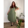 Šaty oversize letní krátký rukáv dámské nadrozměr MODENA (52/54/56 ONE SIZE) ITALSKÁ MÓDA IM425173/DU (Velikost 52/54, Barva modrá)