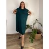 Šaty oversize letní krátký rukáv dámské nadrozměr MODENA (52/54/56 ONE SIZE) ITALSKÁ MÓDA IM425173/DU (Velikost 52/54, Barva modrá)