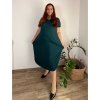 Šaty oversize letní krátký rukáv dámské nadrozměr MODENA (52/54/56 ONE SIZE) ITALSKÁ MÓDA IM425173/DU (Velikost 52/54, Barva modrá)